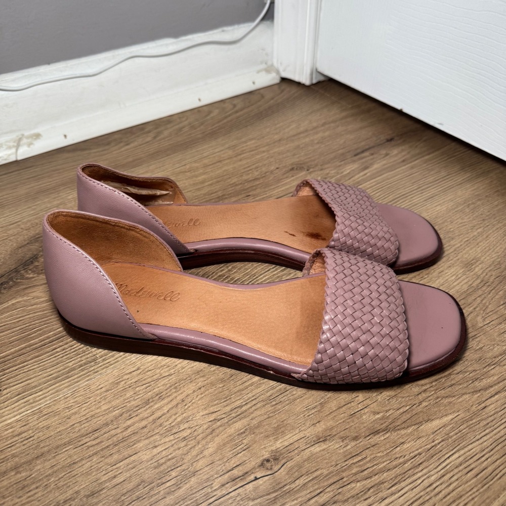 Madewell Dusty Rose Woven Leather D'Orsay Sandals